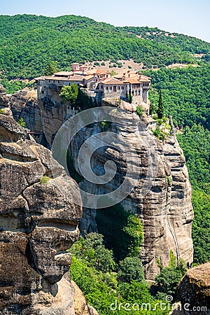 Amazing view of Monastery in Meteora Kalambaka Greece Stock Photo